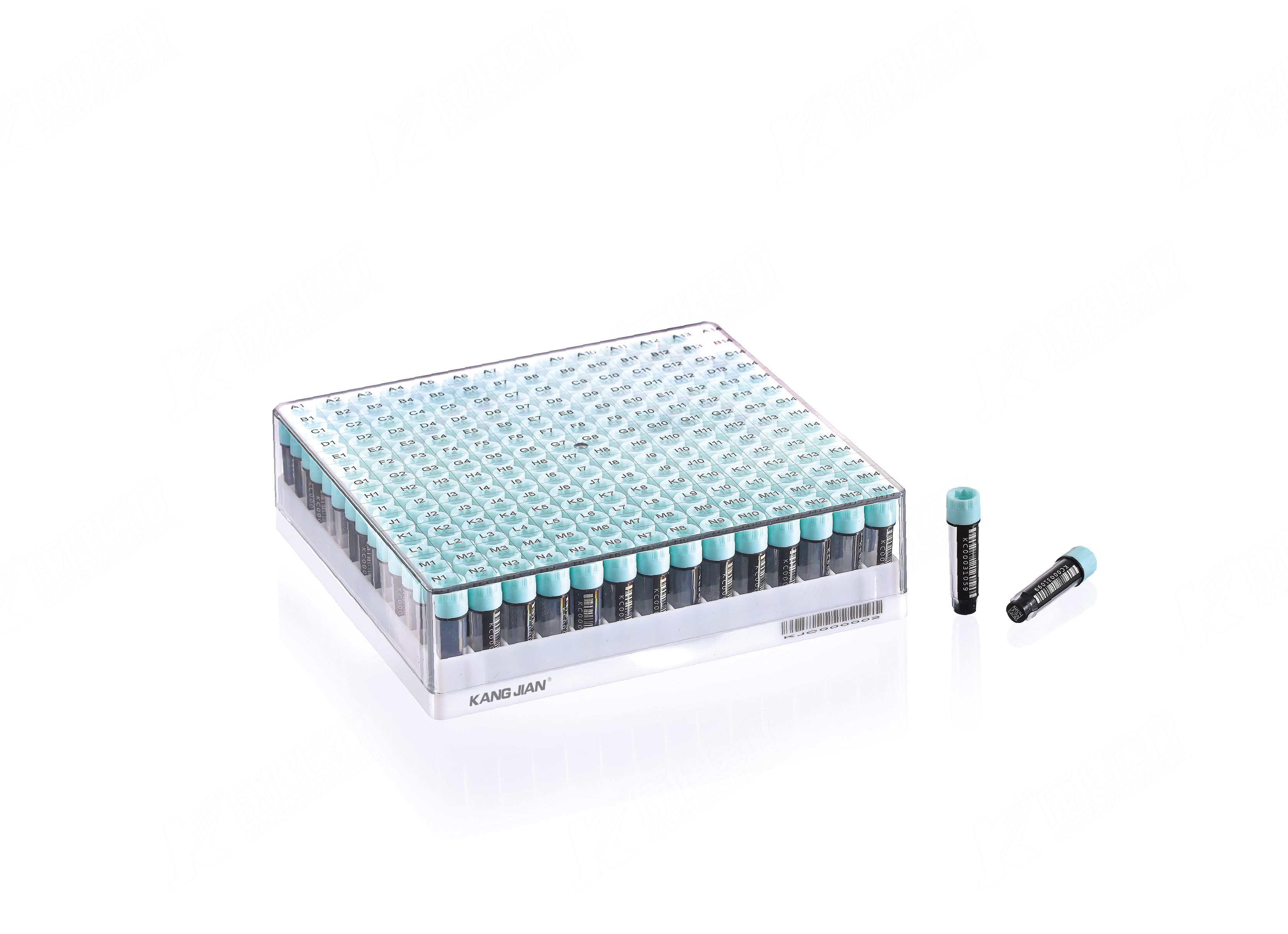 0.75ml（外旋）/0.5ml（内旋）三码合一冻存管 196格盒装